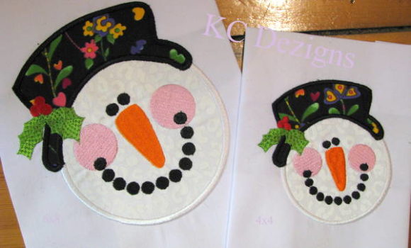A Cozy Christmas Snowman Applique Embroidery Design