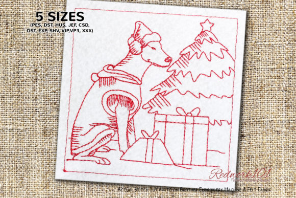 A Designer's Review of the Christmas Doberman Dog Redwork