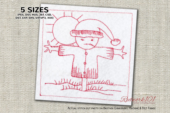 A Seasonally Sweet Bluework Christmas Scarecrow