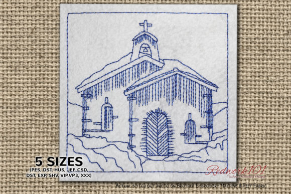 A Timeless Old Church Embroidery Design for Modern Apparel