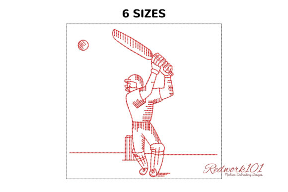 An Embroidery Designer's Review of Cricket Player Batting for Business Merch