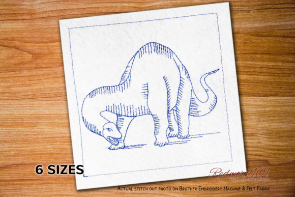 Apatosaurus Redwork Embroidery Design Review
