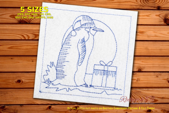 Christmas Penguin with Gift: A Sweet Redwork Embroidery Review