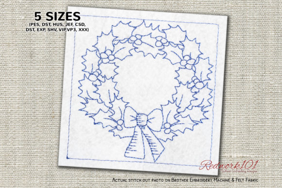 Craft Fair Product Review: Christmas Wreath Redwork Design