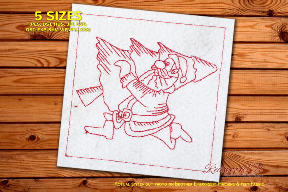 Santa Running with Christmas Tree Embroidery Review